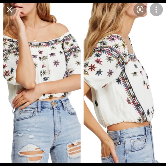 SOLD - Free People Aurura Embroidered Top - Picture 2 of 5
